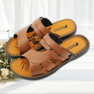 2021 Men Leather Sandals & Slippers Breathable and Comfortable Walking Footwear Earthy brown