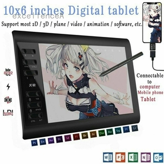 Pressure Pen For 10*6'' IPS HD Graphics Drawing Digital Tablet Monitor