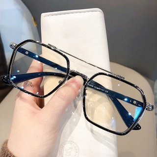 Vintage Women Glasses Frame Metal Eyeglasses Frame Oversized Square Optical Spectacle Frame Anti Blue Light Glasses