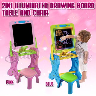 SB Children 2 In 1 Illuminated Drawing Board for Baby Table And Chair