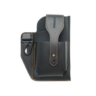 Running Outdoor Sports Leather Waist Bag For Phone Men Multi-Function Belt Bag