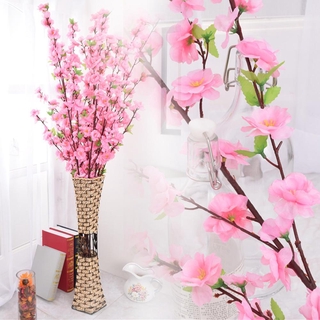 Hot Selling Creative Home Decoration Plastic Fake Flower Bouquet Simulation Peach Blossom Branch 65cm