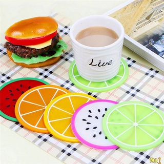 Gooday Cute Coffee Cup Fruit Shape Coaster Heat-resistant Tablemat Silicone Placemats Household