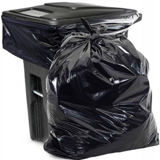 disposable black Trash bag garbage bag roll 10pcs