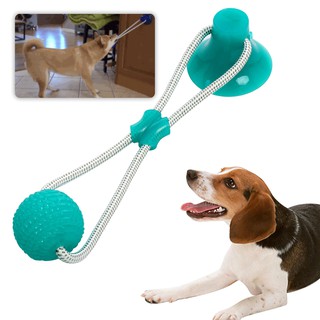Pet Molar Bite Dog Toys Rubber Chew Ball Cleaning Teeth Safe Elasticity Soft Suction Cup