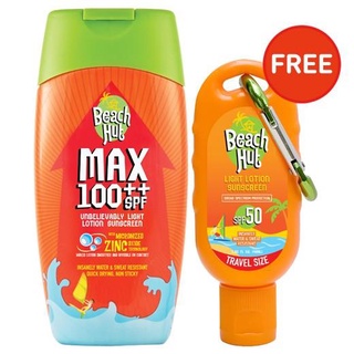 Body sunscreen►♗Beach Hut Sunblock MAX SPF 100 ++ Sunscreen Body Lotion 100ml with FREE SPF 50 Body