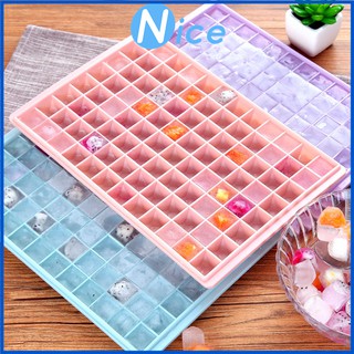 N143-【60 Grid No lid】Ice Cube Tray Ice Cube Mold Box Candy Color Molds Container Cube Mold