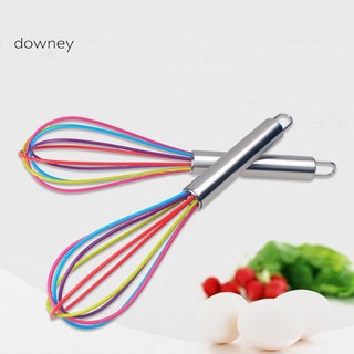 JB-Stainless Steel Handle Silicone Balloon Wire Egg Beater Whisk Mixer Kitchen Tool