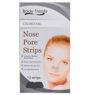 Body Treats Charcoal Nose pore Strips x 12s