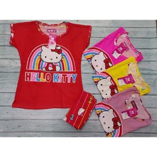 Terno pajama kids set Kitty rainbow Sleepwear for kids girl 3-7 years old