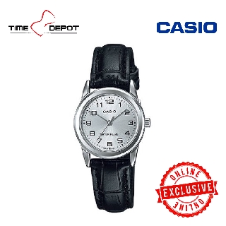 Casio LTP-V001L-7BUDF Black Leather Strap Watch For Women