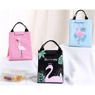 Flamingo Lunch Cooler Bag Students Small Portable Thermal Insulated Bag for Food