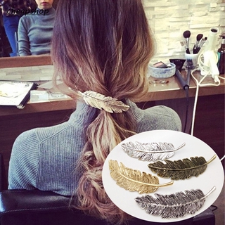 Korean Vintage Gold Silver Leaf Shape Metal Hair Clips Women Elegant Hairpins Girls Headdress Hair Accessories