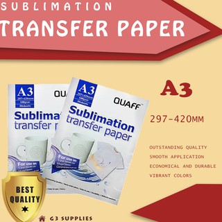 QUAFF Sublimation Transfer Paper A3 100gsm---50pcs/pack