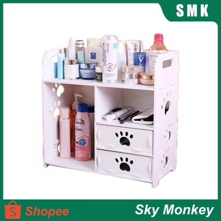 【SMK】Bathroom Shelf Cosmetics Storage Box Bathroom Bedroom Storage Shelf Bookshelf