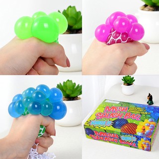 【MSH】1Pcs Mesh Squish Ball / Squeeze Ball Release Stress Funny Anti-Stress Squishy Grape Relief Ball (3)