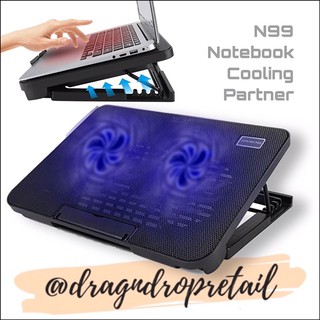 N99 2 Fans Laptop Notebook Cooler Cooling Pad Portable Slim USB Powered External Fans with Bracket