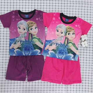 Girls terno for kids T shirt+shorts Set kids clothes pants Frozen children's wear Cotton