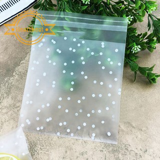 100pcs matte cute dot plastic packaging candy biscuit cake packaging self-adhesive gift bag