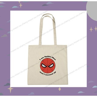 'I am spiderman and I messed up' Canvas Tote Bag