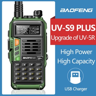 Baofeng UV-S9 PLUS Professional Walkie Talkie 50km Support USB Charger VHF UHF Dual Band Two Way CB