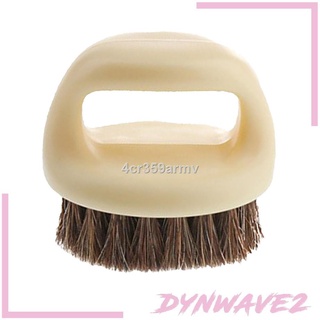 [DYNWAVE2] Good Size Round Brown Horsehair Shoes Brush Ash Removing Polish Applicator