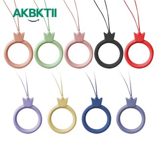 Silicone Finger Ring Phone Lanyard Mobile Phone Case USB Flash Drives Keys ID Card Universal Decor Accessories