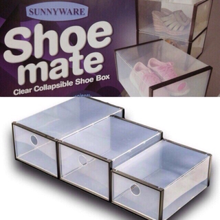COD☑️Shoe mate shoe box clear collapsible shoebox shoemate