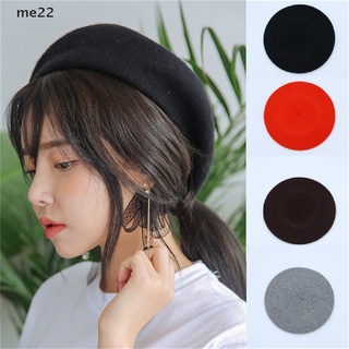 me22 Women Brand Classic Solid Color Winter French Style Beret Artist Hat Casual Cap .
