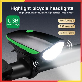Waterproof rechargeable bicycle front light, bicycle light with horn siren,bike flashlight uni ace