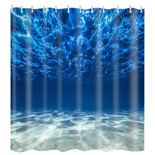 Ocean Shower Curtain Waterproof Mould Proof Resistant Bathroom Curtain Washable Bath Curtain Polyester Fabric 3D Shower Curtains for Bathroom 2020