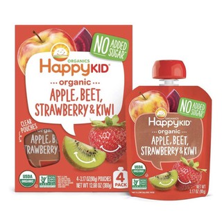 happy kid ORGANIC 4packs in apple kale mango / apple beet strawberry and kiwi