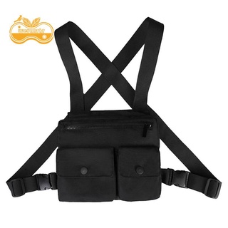 Men Chest Utility Bag Multi-Function Pocket Fashion Strap Vest Hip-Hop Street Wear Chest Bags for Women