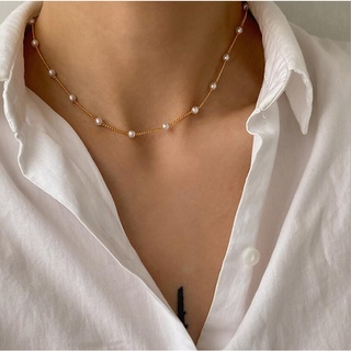 bingo women ins Korean necklace clavicle chain pearl necklace