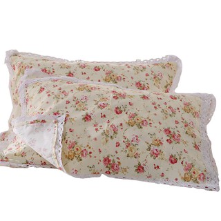YNYZ_ready stock_A Pair Of Pillow Towels Fitted With Anti-Skid And Non-Shedding Small Floral Garden