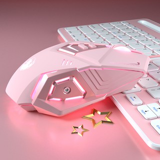 Pink Gaming Mouse Cute Girl USB Wired For PC Laptop Computer