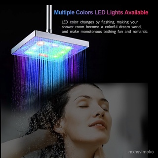 LED Rain Shower Head High Pressure Shower Head Water Save Automatically Color-Changing Temperature S (3)