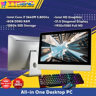 All in One Desktop PC Intel Core i7 2640M 2.8~3.5Ghz 2nd Gen 8GB 128GB SSD 21.5" Full HD TTREND