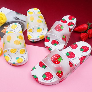 Jvf Korean Fruits Printed Slippers Cute Flexible Anti-slip Rubber Slippers for Women #A188 (1)