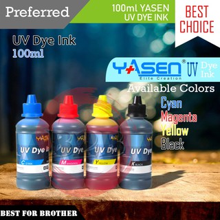 yasen high quality uv dye ink for refill brother inkjet printer 100ml