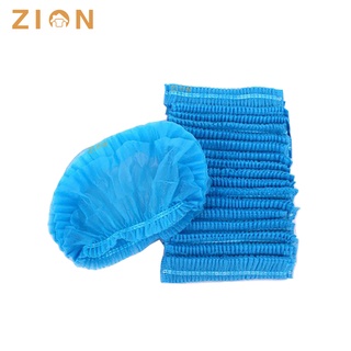 ZION 100 Pieces Surgical Cap Non Woven Disposable Hairnet Head Covers Net Bouffant Cap