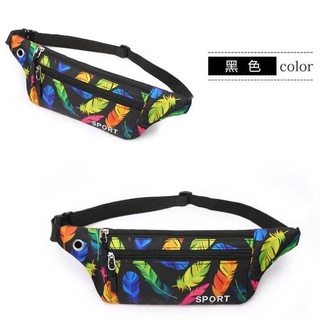 MIA fashion #025 Sports New Arrival Unisex NEON-PRINTED Belt Bag with 3 Zippered Pockets