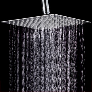 Modern Square Chrome Stainless Steel 8" Rainfall Shower Head Ultra-Thin Wall Mounted Top Ceiling Mou