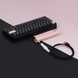 KBDFANS PINK&BLACK HANDMADE CUSTOM MECHANICAL KEYBOARD USB-C CABLE (3)