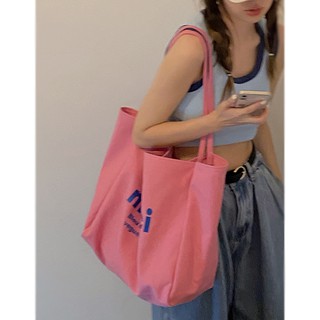 Student Canvas Bag Female Summer2021New Fashion Casual Tote Bag Versatile Large Capacity Shopping Ba