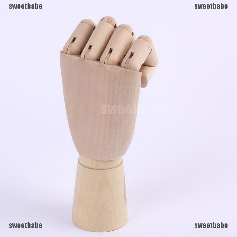 Wooden Hand Model Sketching Drawing Jointed Movable Fingers Mannequin (4)