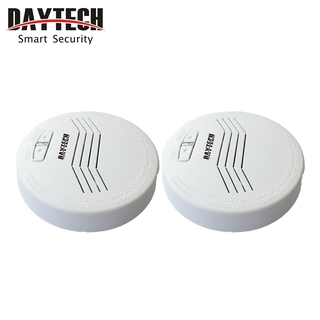 DAYTECH Wireless Smoke Detector 10 Years Battery Photoelectric Smoke Fire Alarm 433Mhz 80dB Can Work With Daytech Home Alarm System 2PCS Pack(SM07-1)