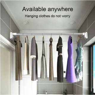 curtains✸✙►Punch-free adjustable curtain rod Strong Bearing Retractable Clothes Rail Bathroom Rack
