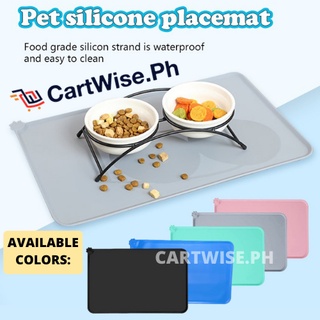 Silicone Waterproof Pet Food plate Mat Pad, Non slip pet dog Feeding Tray Mat Easy Washing