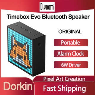 Divoom Timebox Evo Bluetooth Portable Speaker with Clock Alarm Programmable LED Display ,Pixel Art Creation Unique Gift